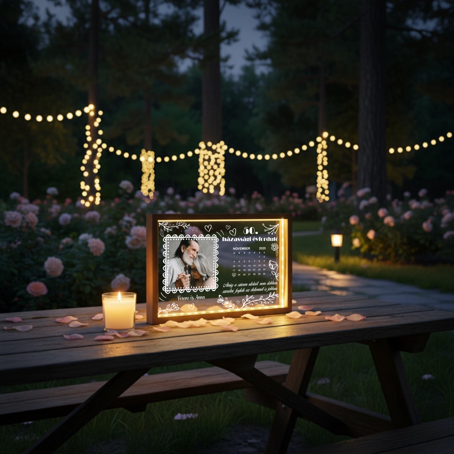 Egyedi Emléklámpa - Évfordulóra