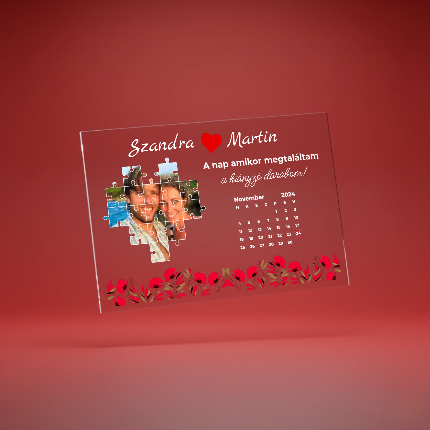 AJÁNDÉK PLEXI - puzzle alakú fotóval