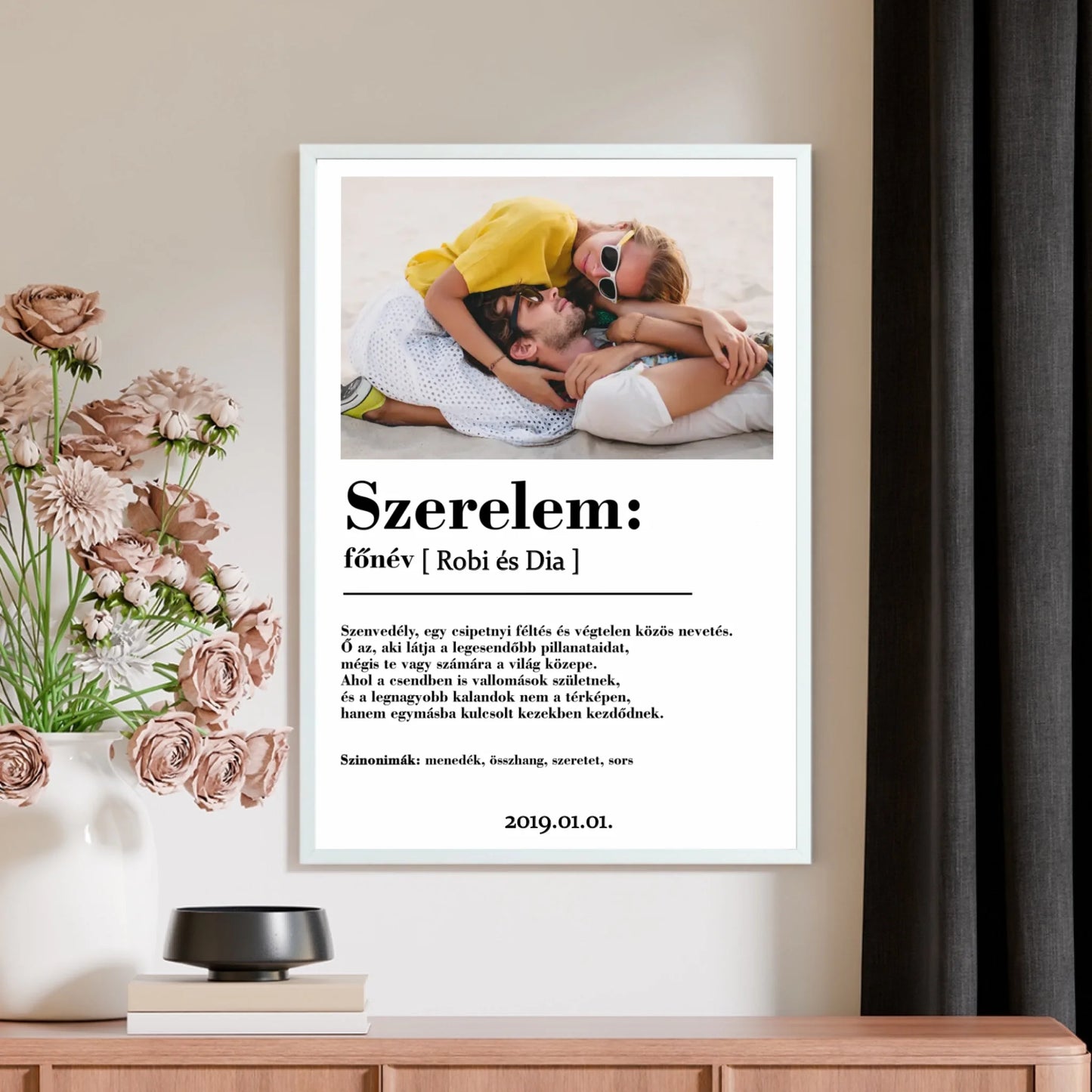 Szerelem (főnév) - egyedi falikép