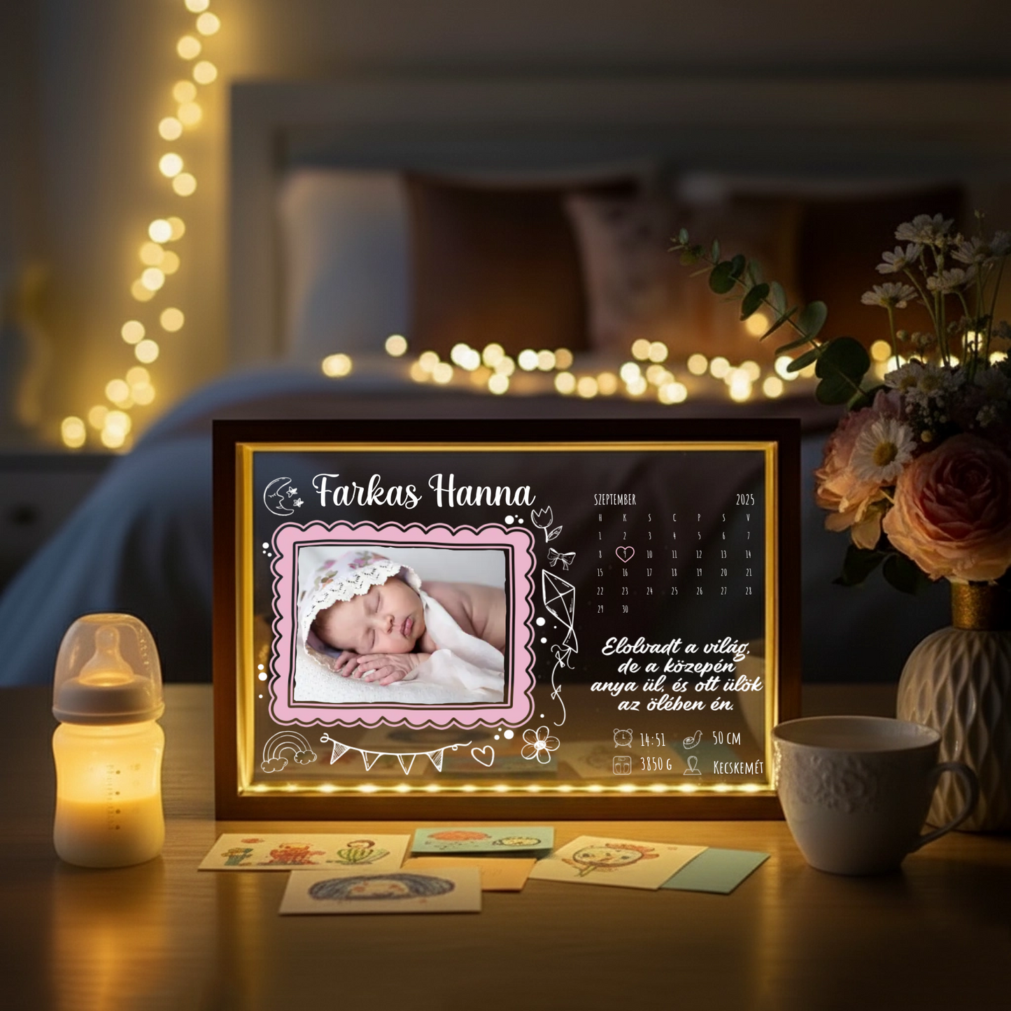 Egyedi Emléklámpa - Baba Köszöntő