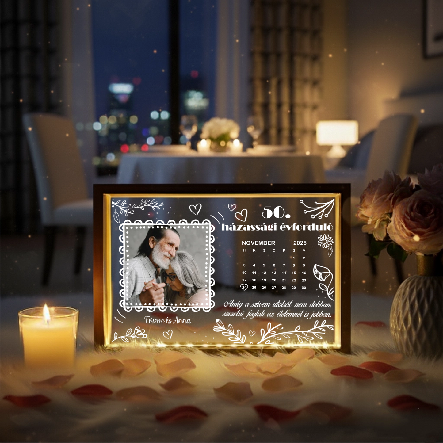 Egyedi Emléklámpa - Évfordulóra