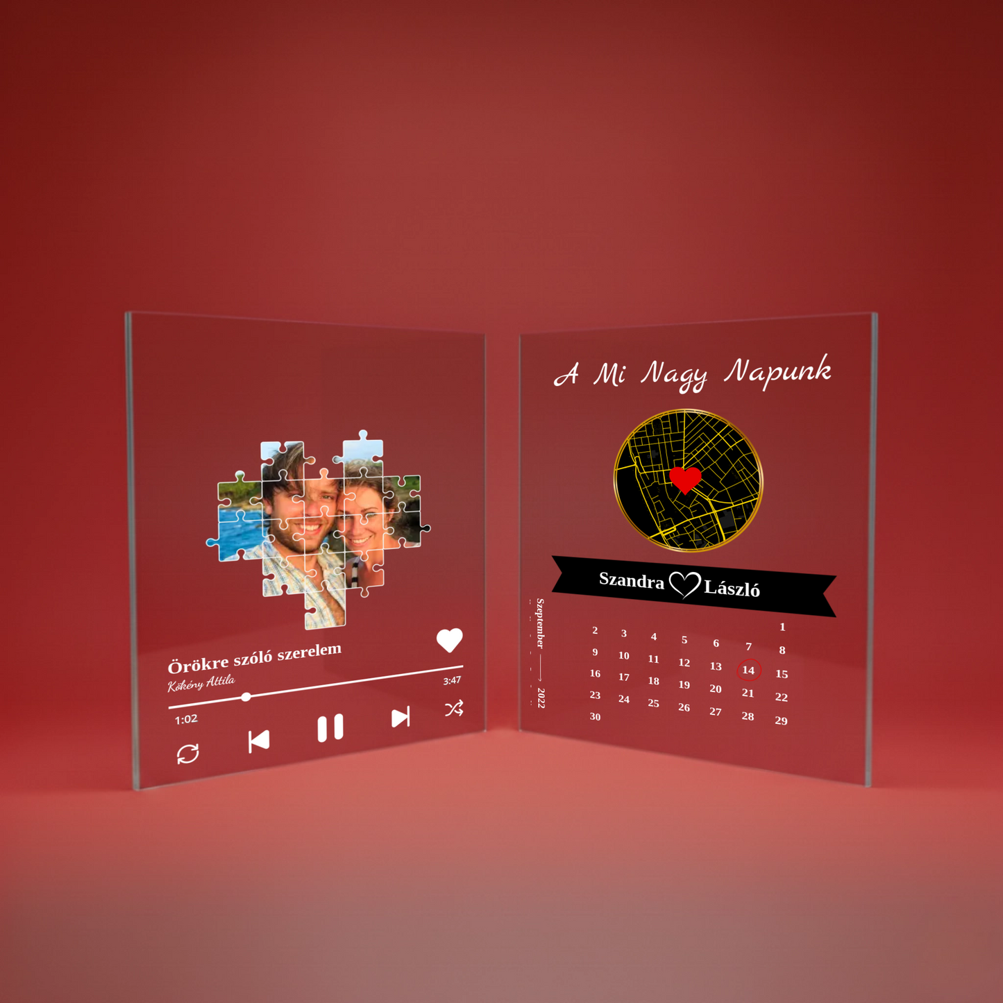 AJÁNDÉK EMLÉKDOBOZ DUPLA PLEXI - térkép