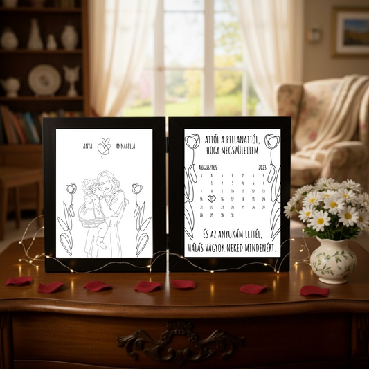 Egyedi Emlékdoboz - Anyák Napjára - LineArt