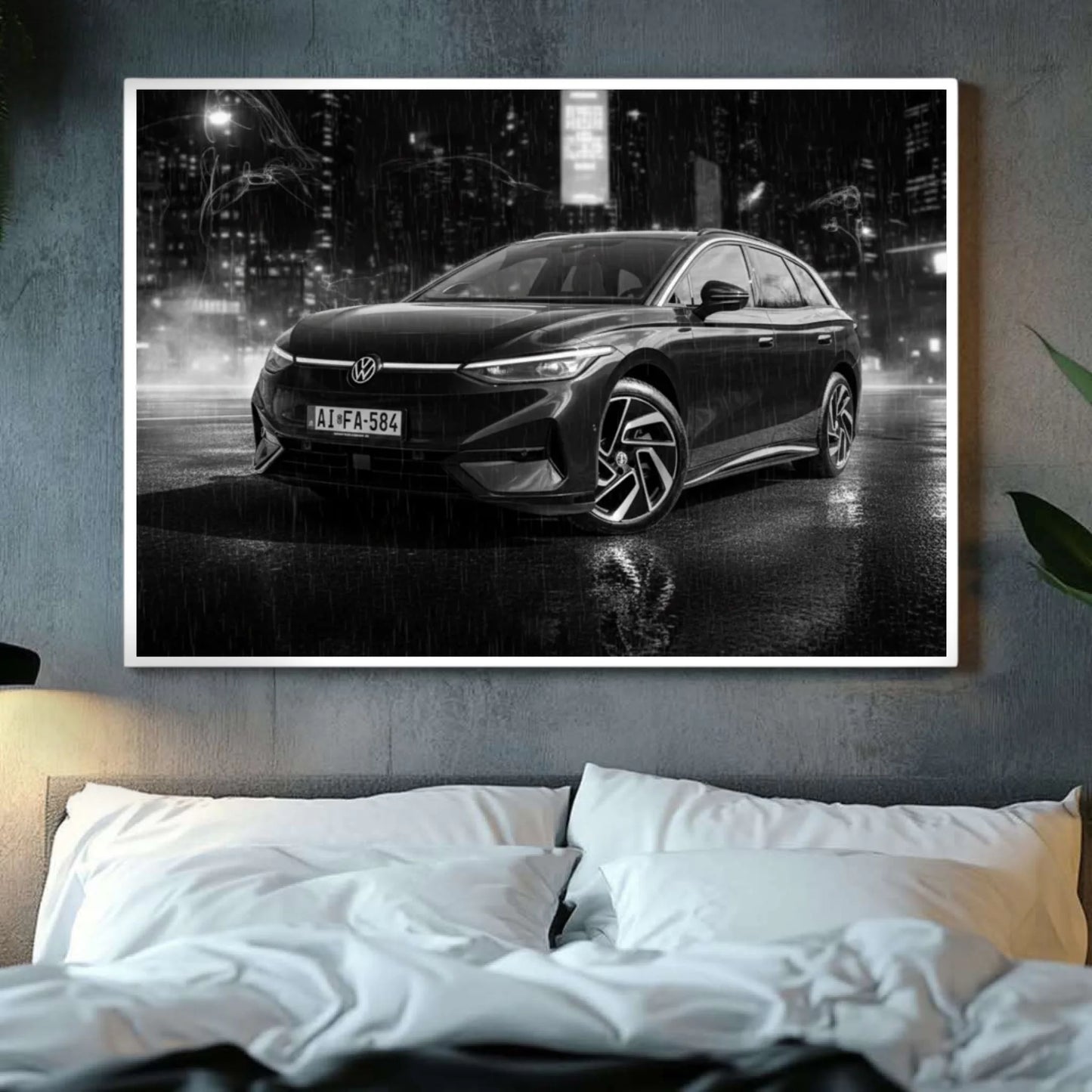 Fekete Fehér Autós - Egyedi Poszter