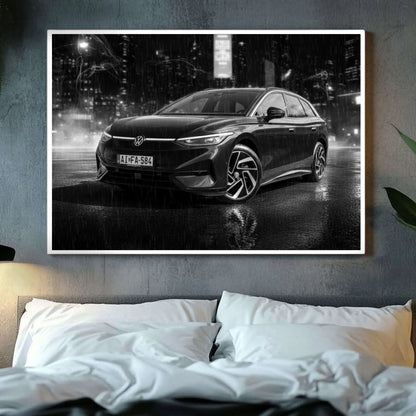 Fekete Fehér Autós - Egyedi Poszter